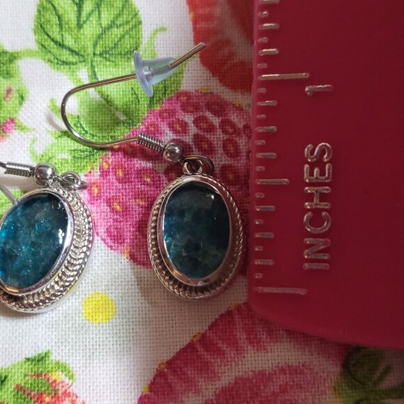 Matrix Neon Apatite Dangle Earrings - Picture 7 of 7